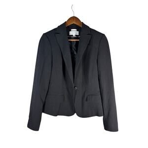 Calvin Klein Women’s Black Stretch One-Button Blazer Size 4 Workwear Career